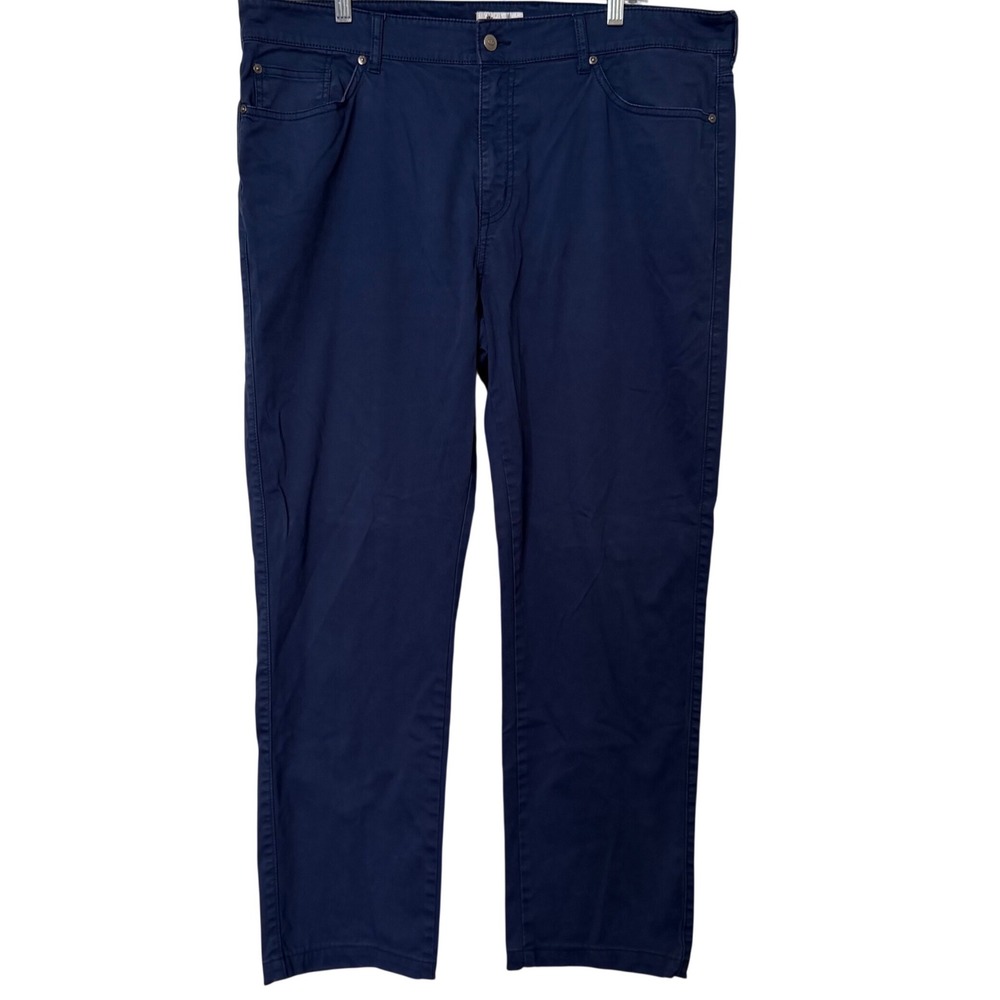 Peter Millar Navy Blue Ultimate 5 Pocket Straight Sateen Chino Golf Pants Men 40
